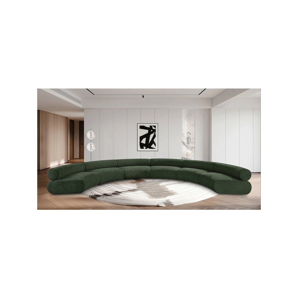 Bale Green Chenille Fabric Modular Sofa