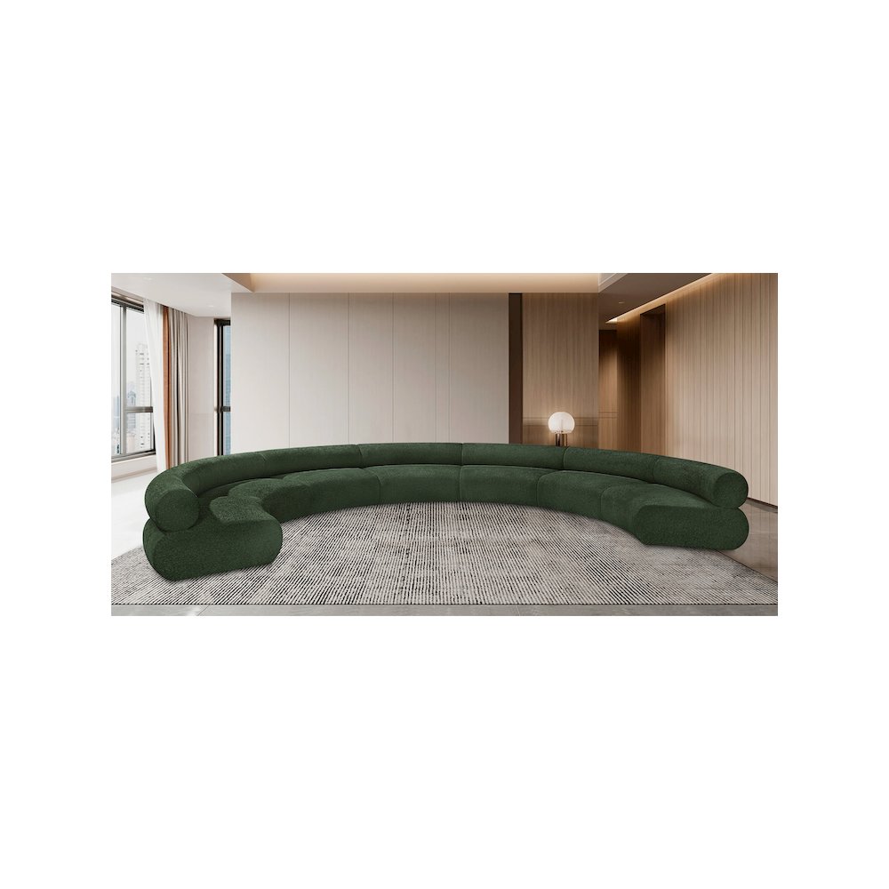 Bale Green Chenille Fabric Modular Sofa