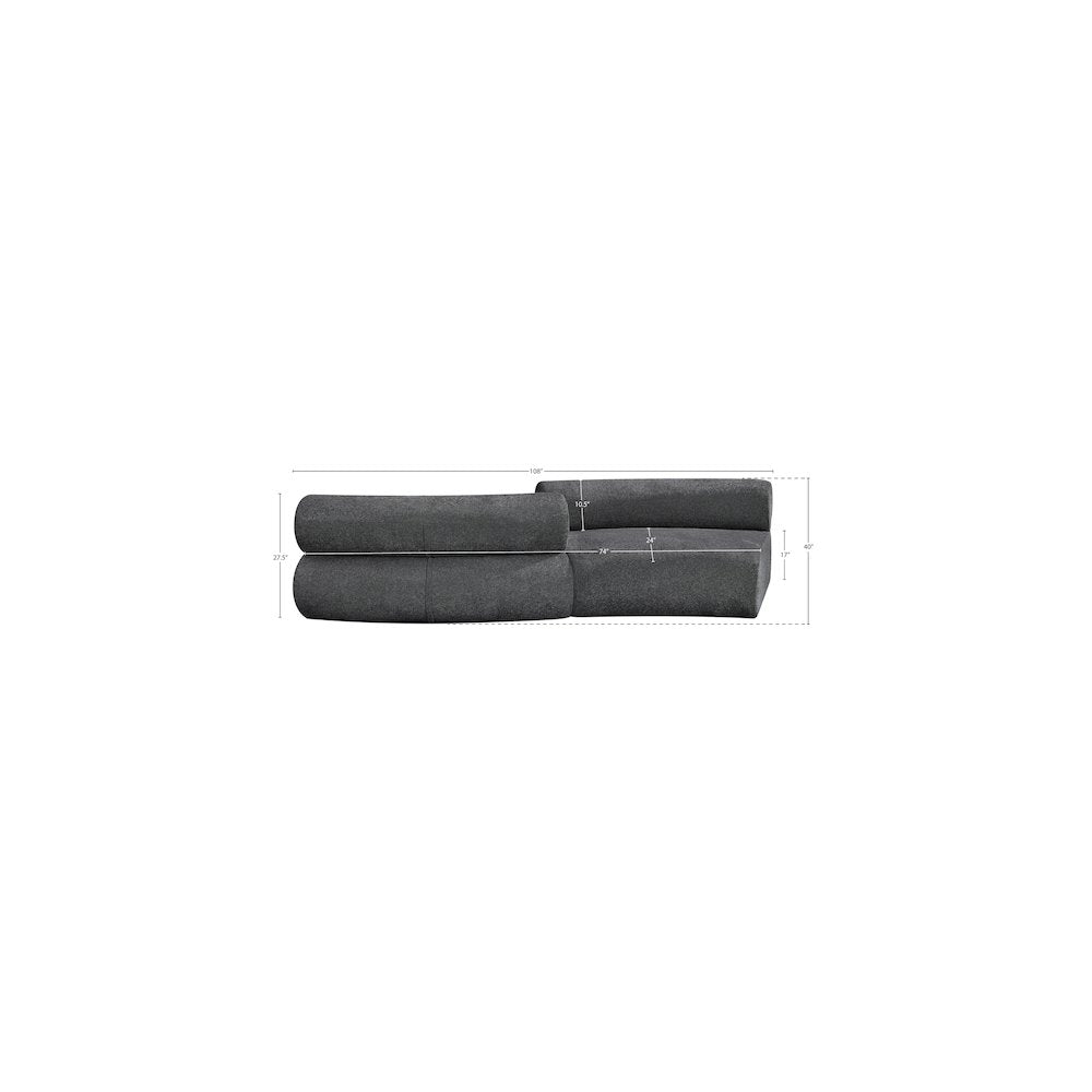 Bale Grey Chenille Fabric Modular Sofa