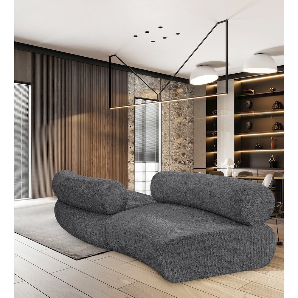 Bale Grey Chenille Fabric Modular Sofa