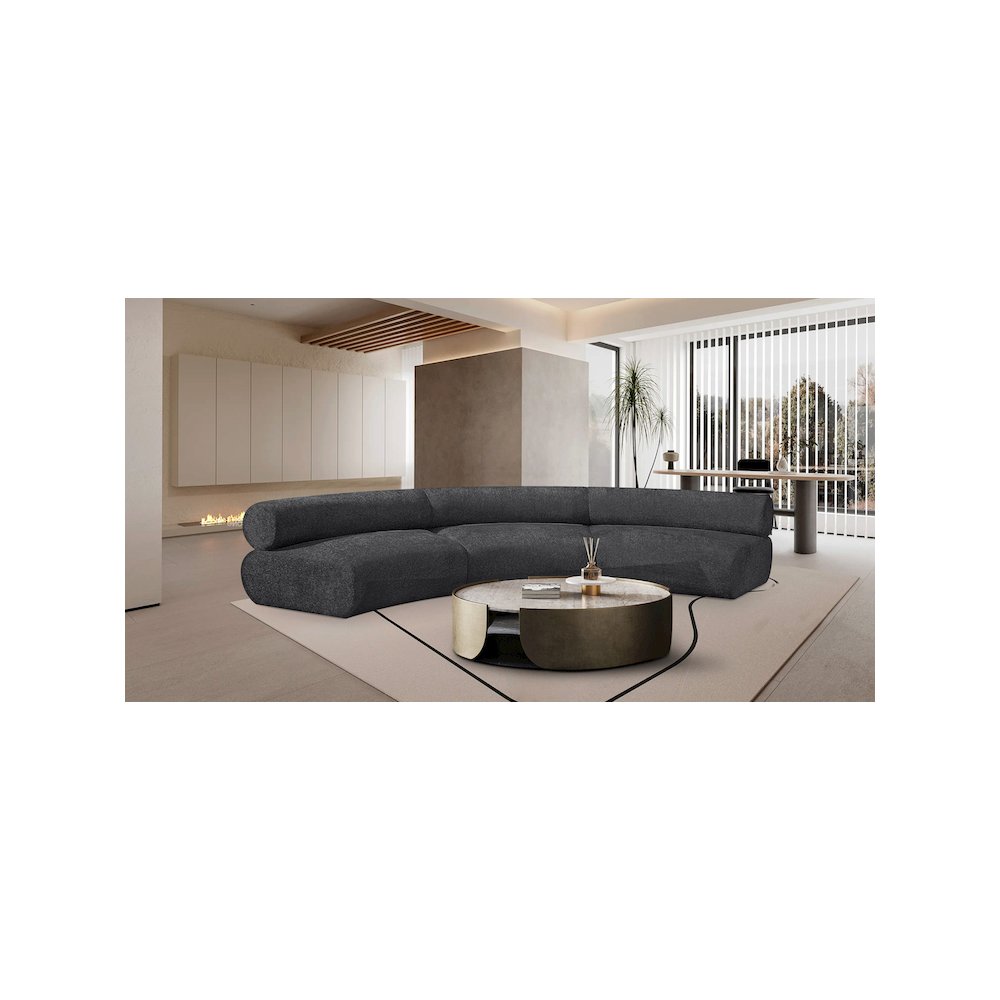 Bale Grey Chenille Fabric Modular Sofa