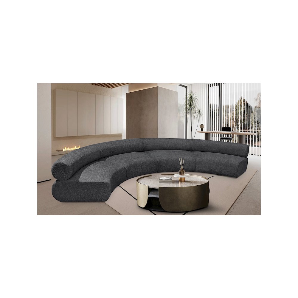 Bale Grey Chenille Fabric Modular Sofa