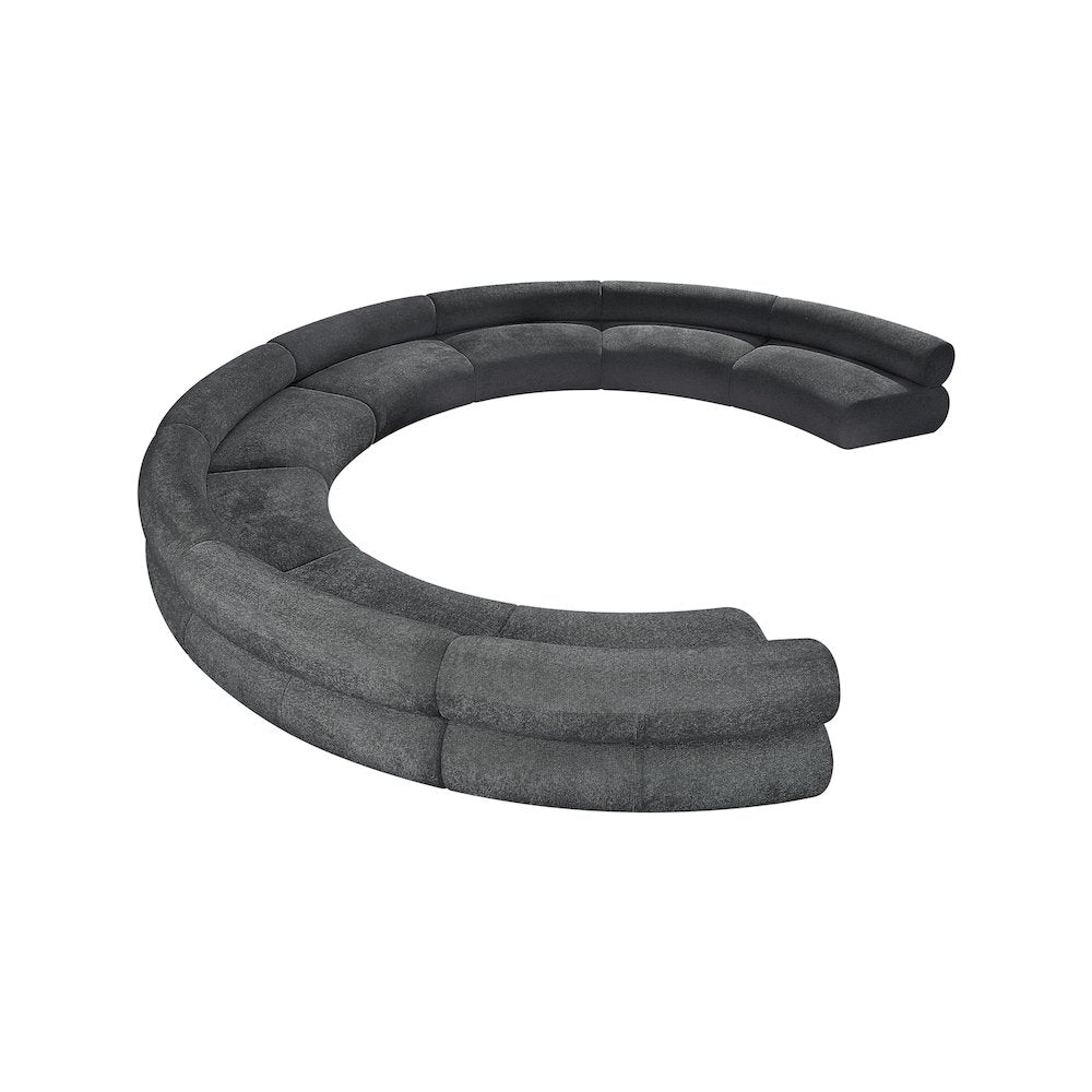 Bale Grey Chenille Fabric Modular Sofa