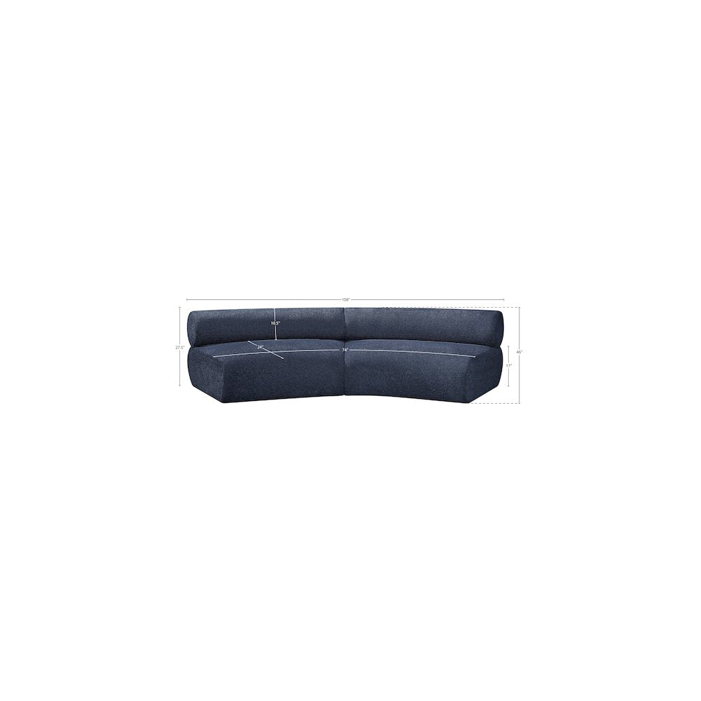 Bale Navy Chenille Fabric Modular Sofa