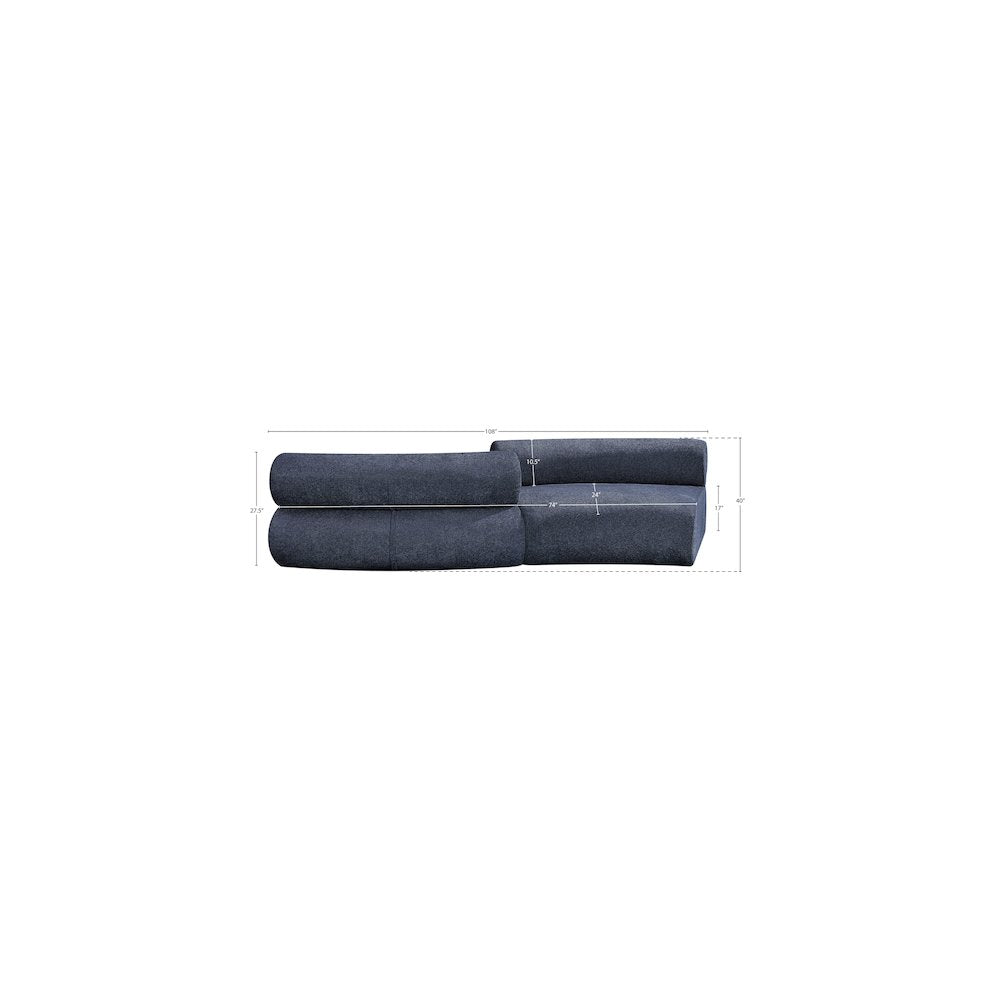 Bale Navy Chenille Fabric Modular Sofa