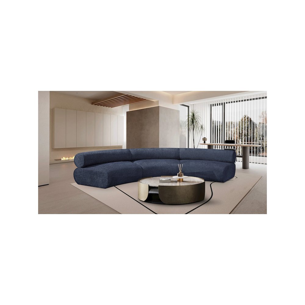 Bale Navy Chenille Fabric Modular Sofa