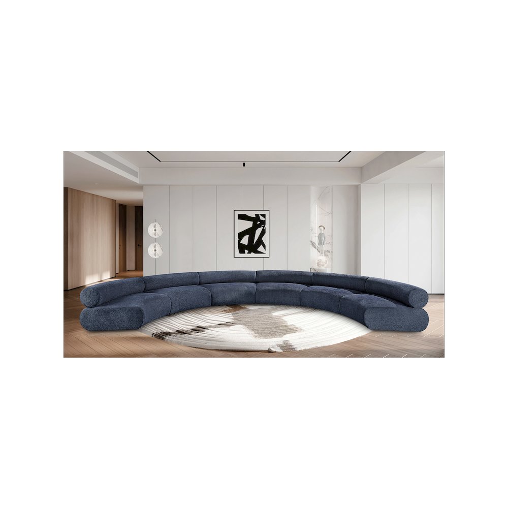 Bale Navy Chenille Fabric Modular Sofa