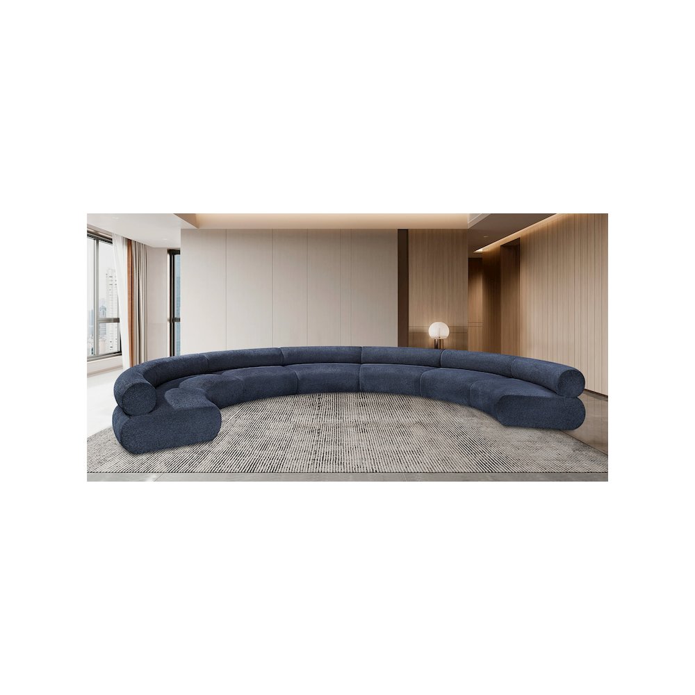 Bale Navy Chenille Fabric Modular Sofa