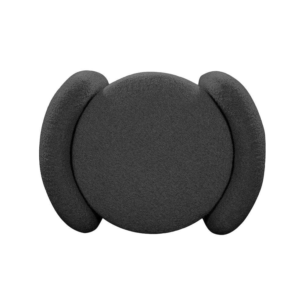 Horizon Black Boucle Fabric Ottoman