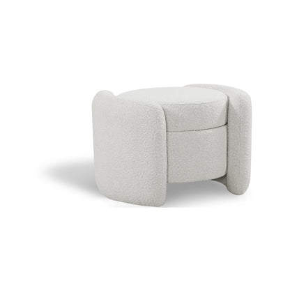 Horizon Cream Boucle Fabric Ottoman