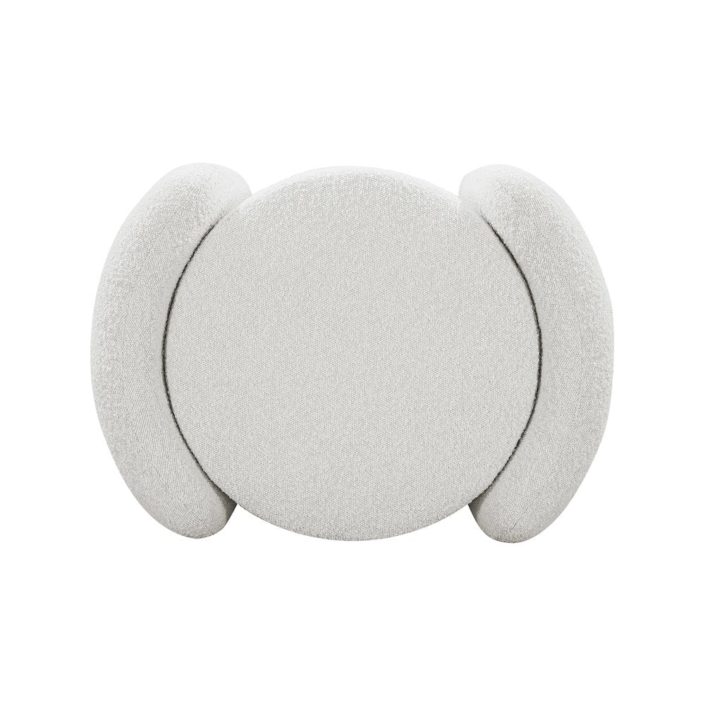 Horizon Cream Boucle Fabric Ottoman