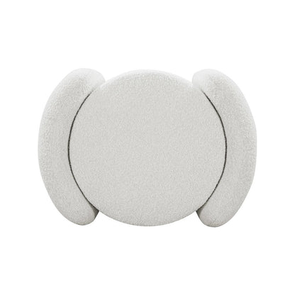 Horizon Cream Boucle Fabric Ottoman