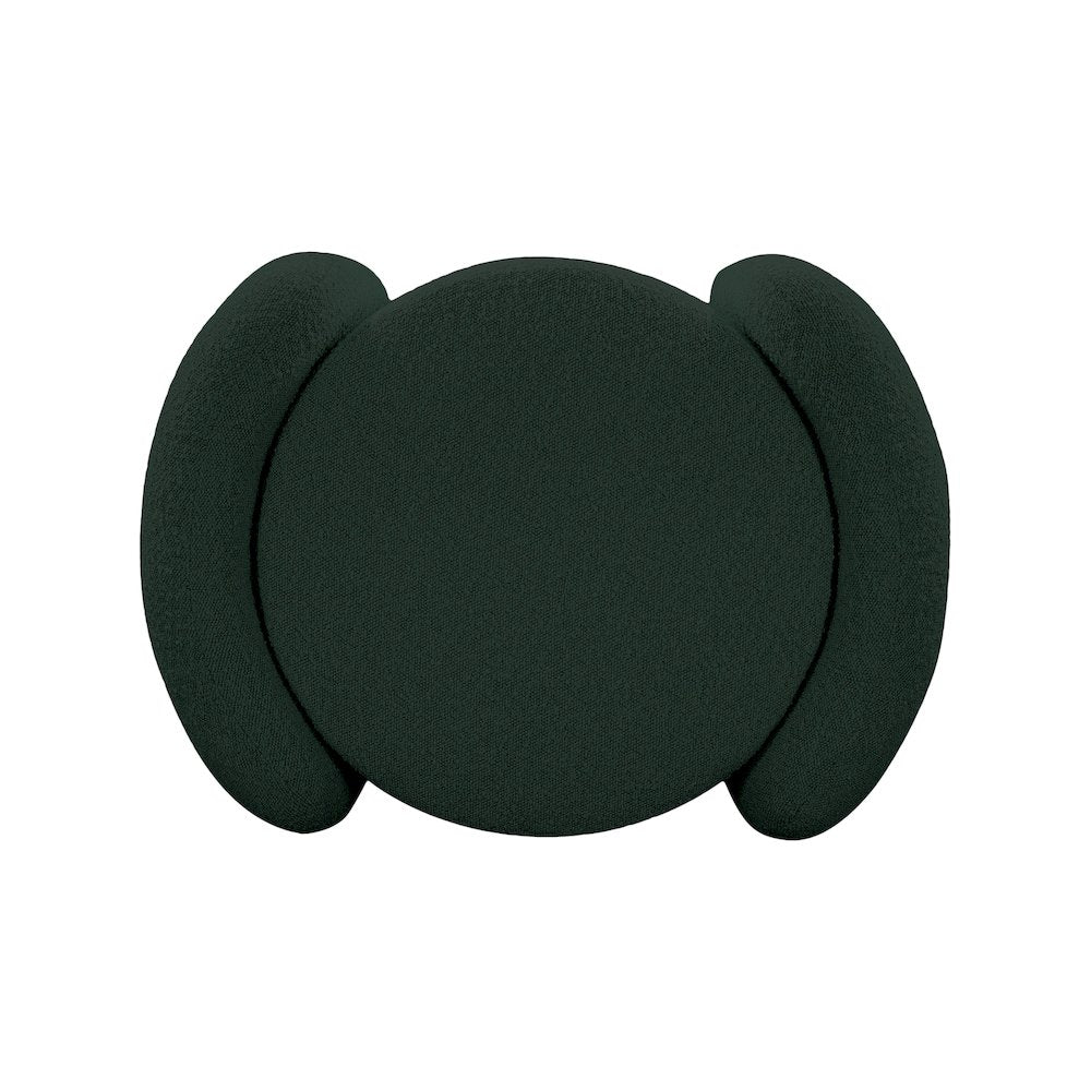 Horizon Green Boucle Fabric Ottoman