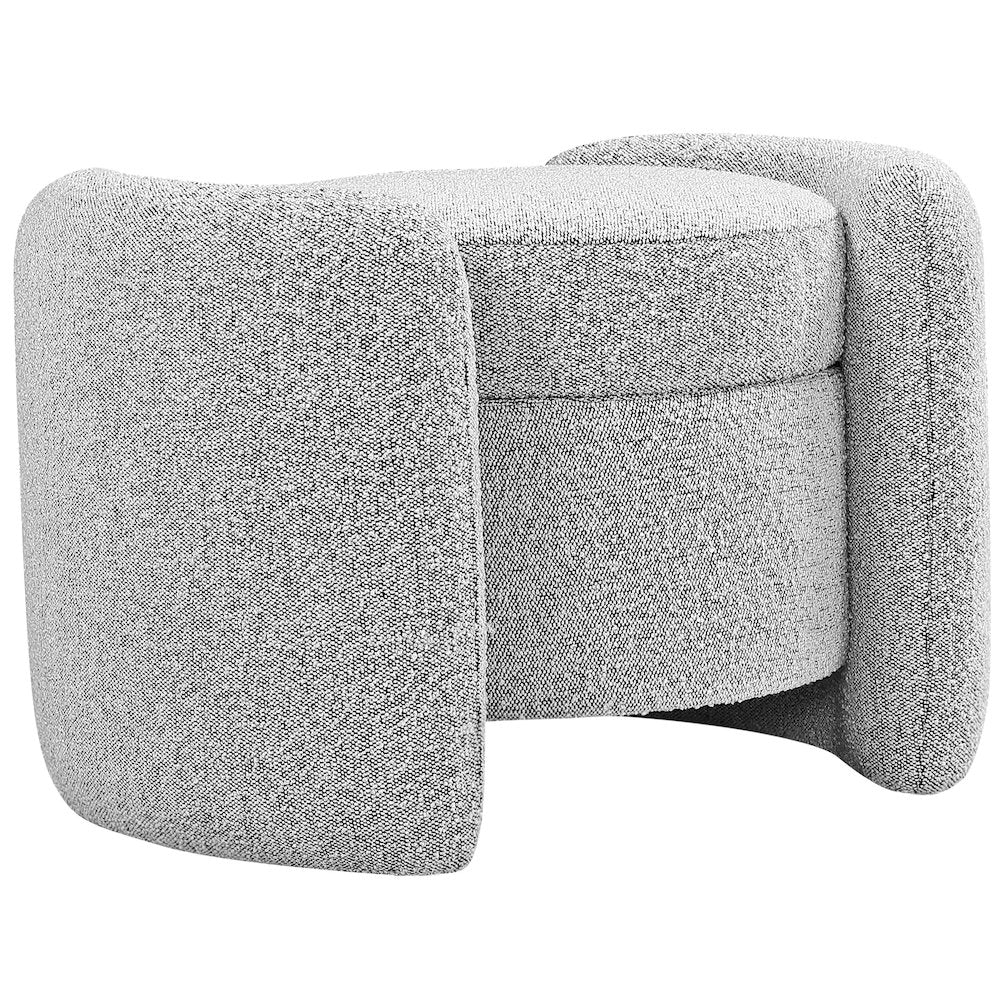 Horizon Grey Boucle Fabric Ottoman