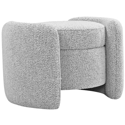 Horizon Grey Boucle Fabric Ottoman