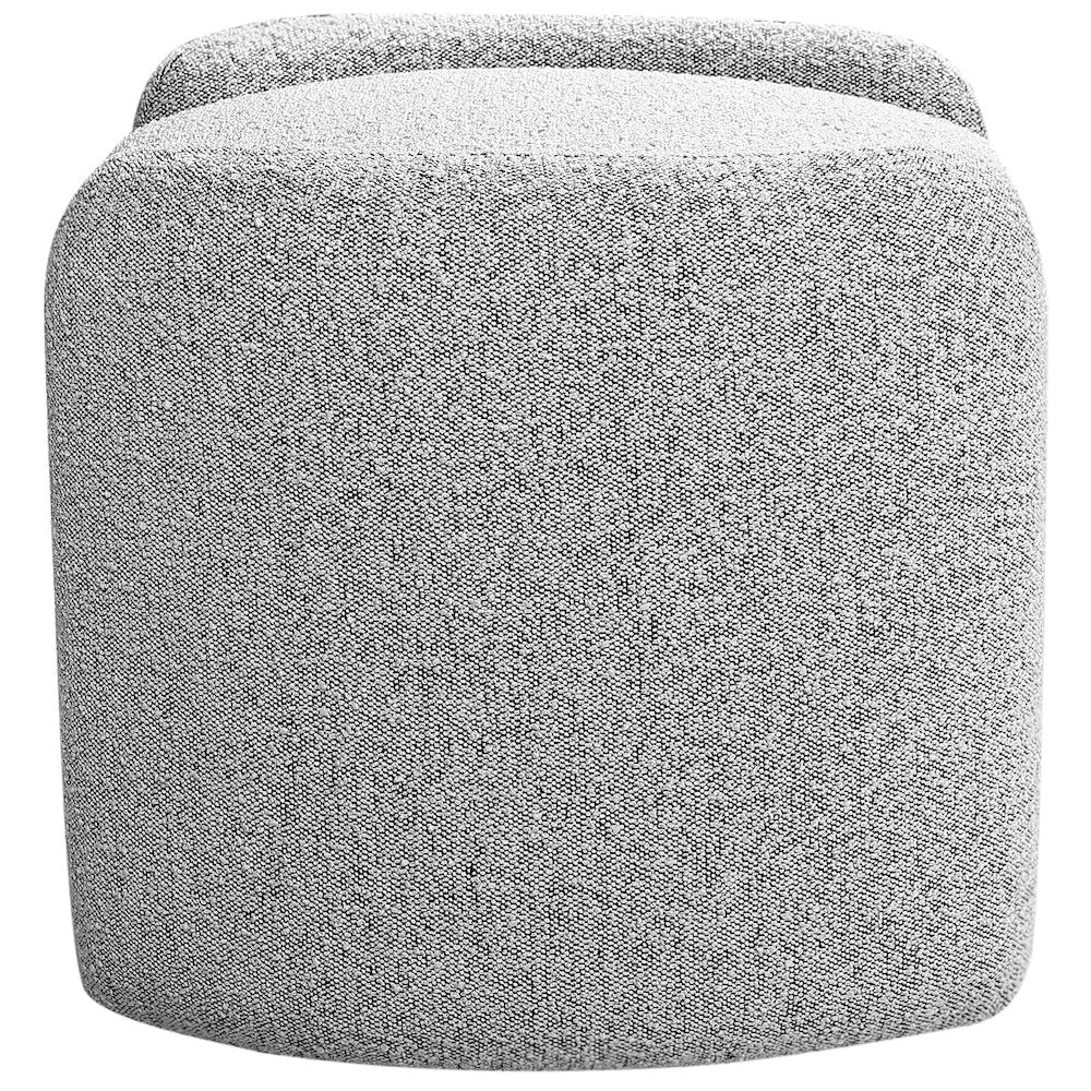 Horizon Grey Boucle Fabric Ottoman