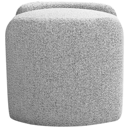 Horizon Grey Boucle Fabric Ottoman