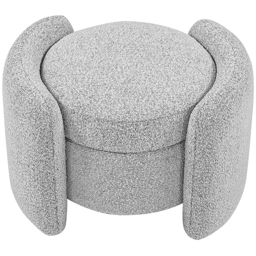 Horizon Grey Boucle Fabric Ottoman