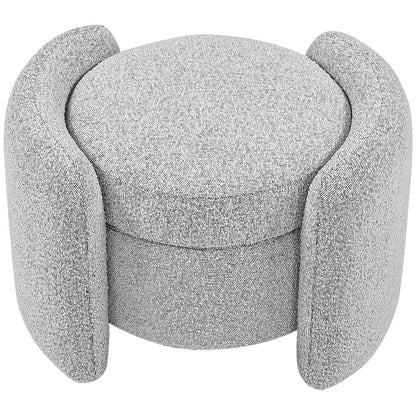 Horizon Grey Boucle Fabric Ottoman