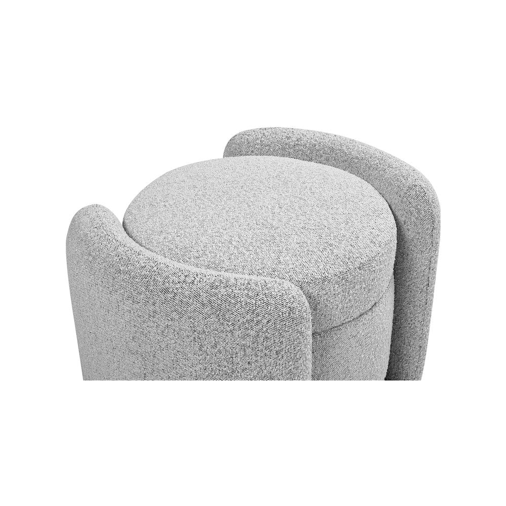 Horizon Grey Boucle Fabric Ottoman