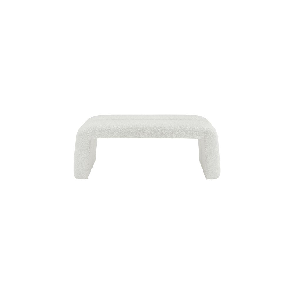 Arc Cream Boucle Fabric Bench