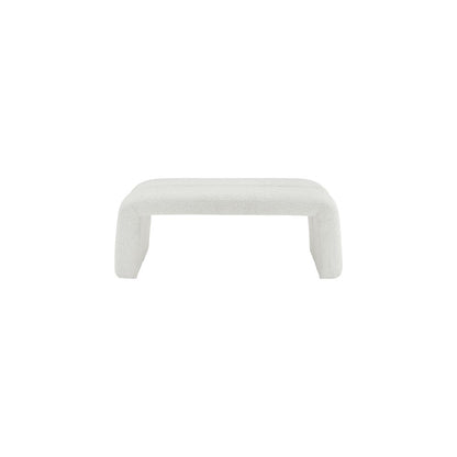 Arc Cream Boucle Fabric Bench