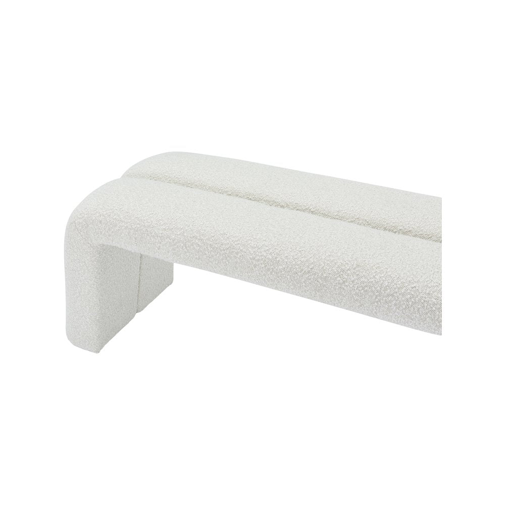 Arc Cream Boucle Fabric Bench
