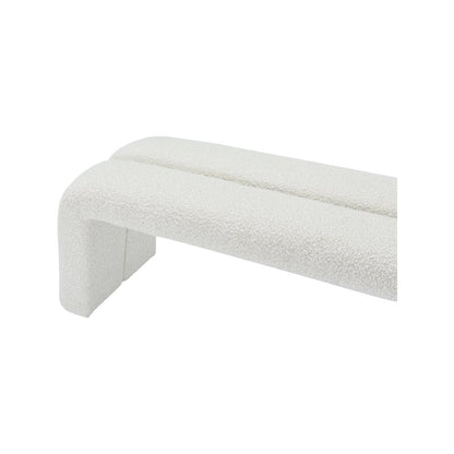 Arc Cream Boucle Fabric Bench