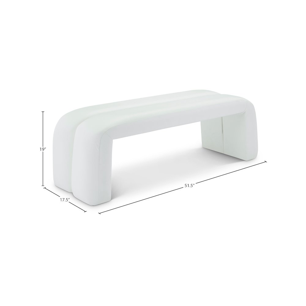 Arc White Vegan Leather Bench