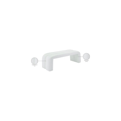 Arc White Vegan Leather Bench