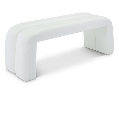 Arc White Vegan Leather Bench