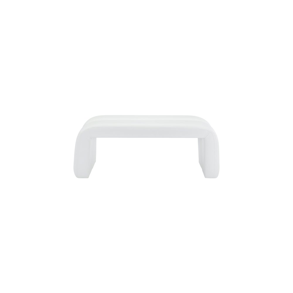 Arc White Vegan Leather Bench
