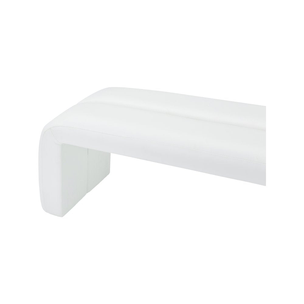 Arc White Vegan Leather Bench