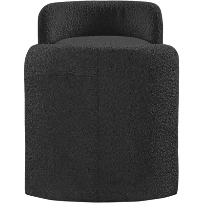 Peyton Black Boucle Fabric Bench