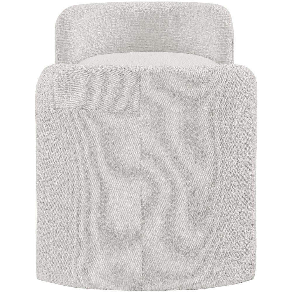 Peyton Cream Boucle Fabric Bench