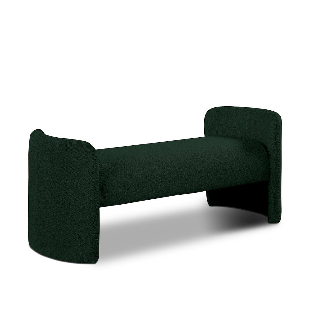 Peyton Green Boucle Fabric Bench