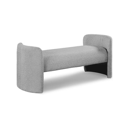 Peyton Grey Boucle Fabric Bench