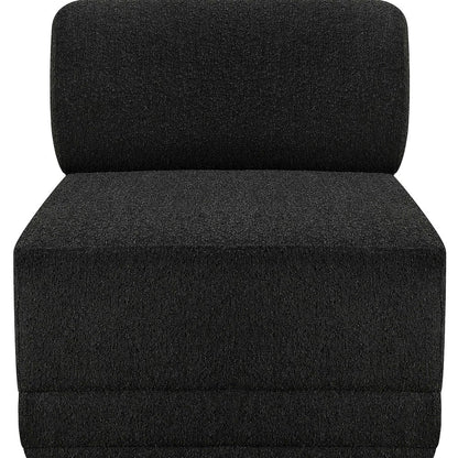 Ollie Black Boucle Fabric Armless