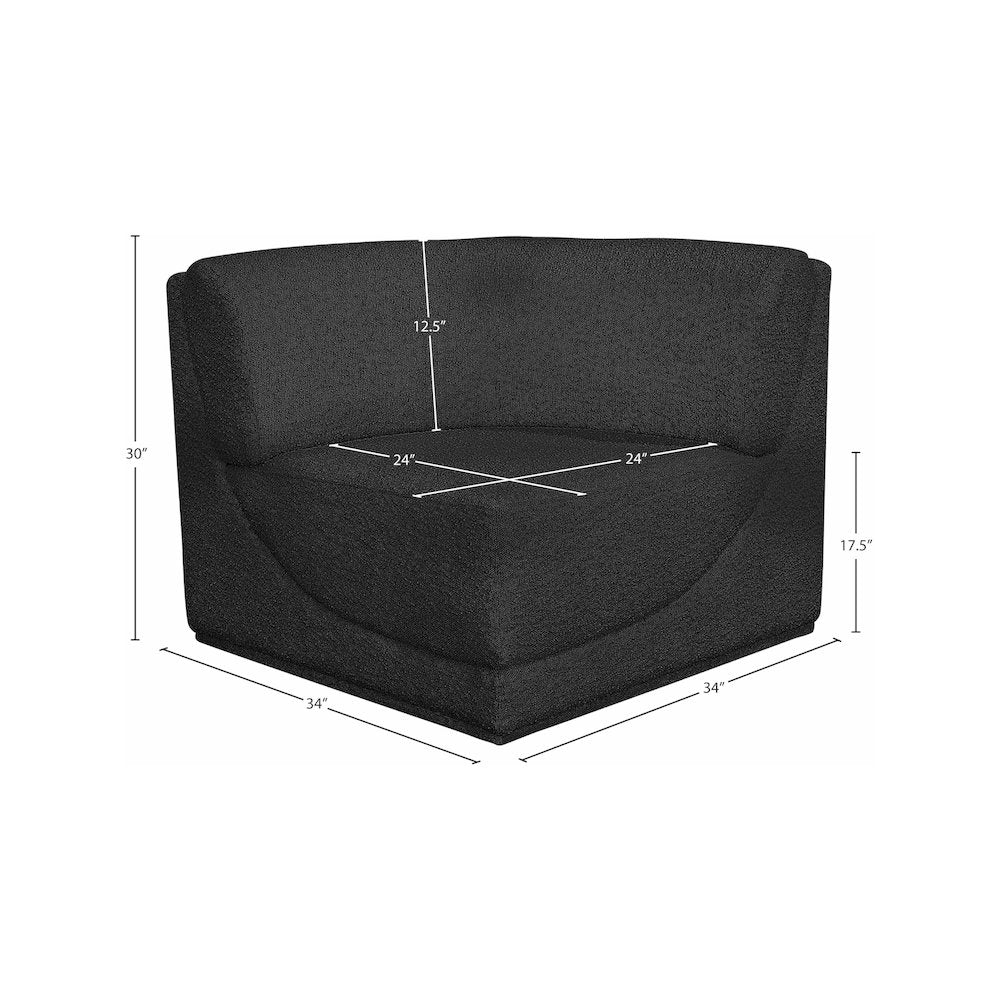 Ollie Black Boucle Fabric Corner