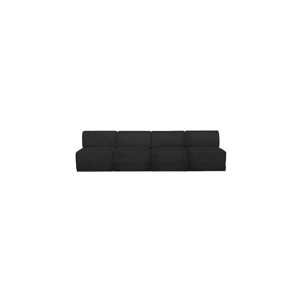 Ollie Black Boucle Fabric Modular Sofa