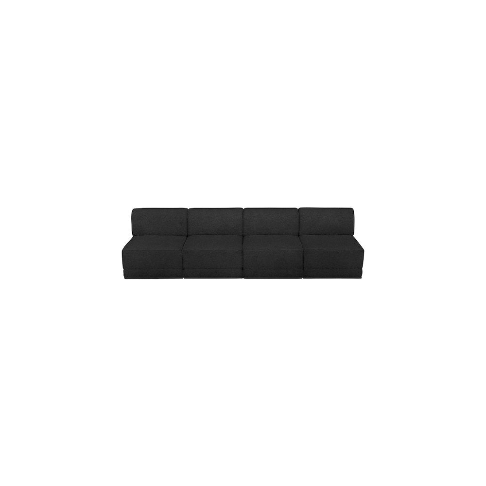 Ollie Black Boucle Fabric Modular Sofa