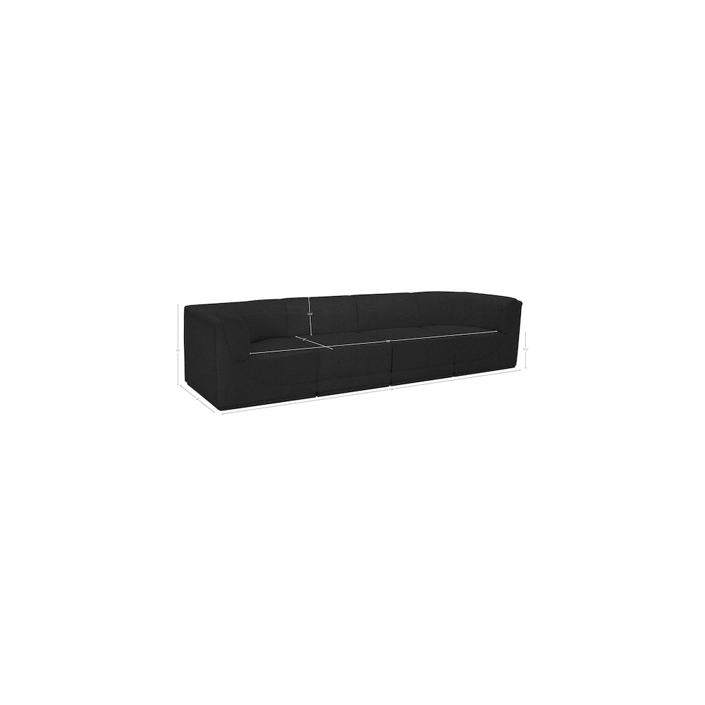 Ollie Black Boucle Fabric Modular Sofa