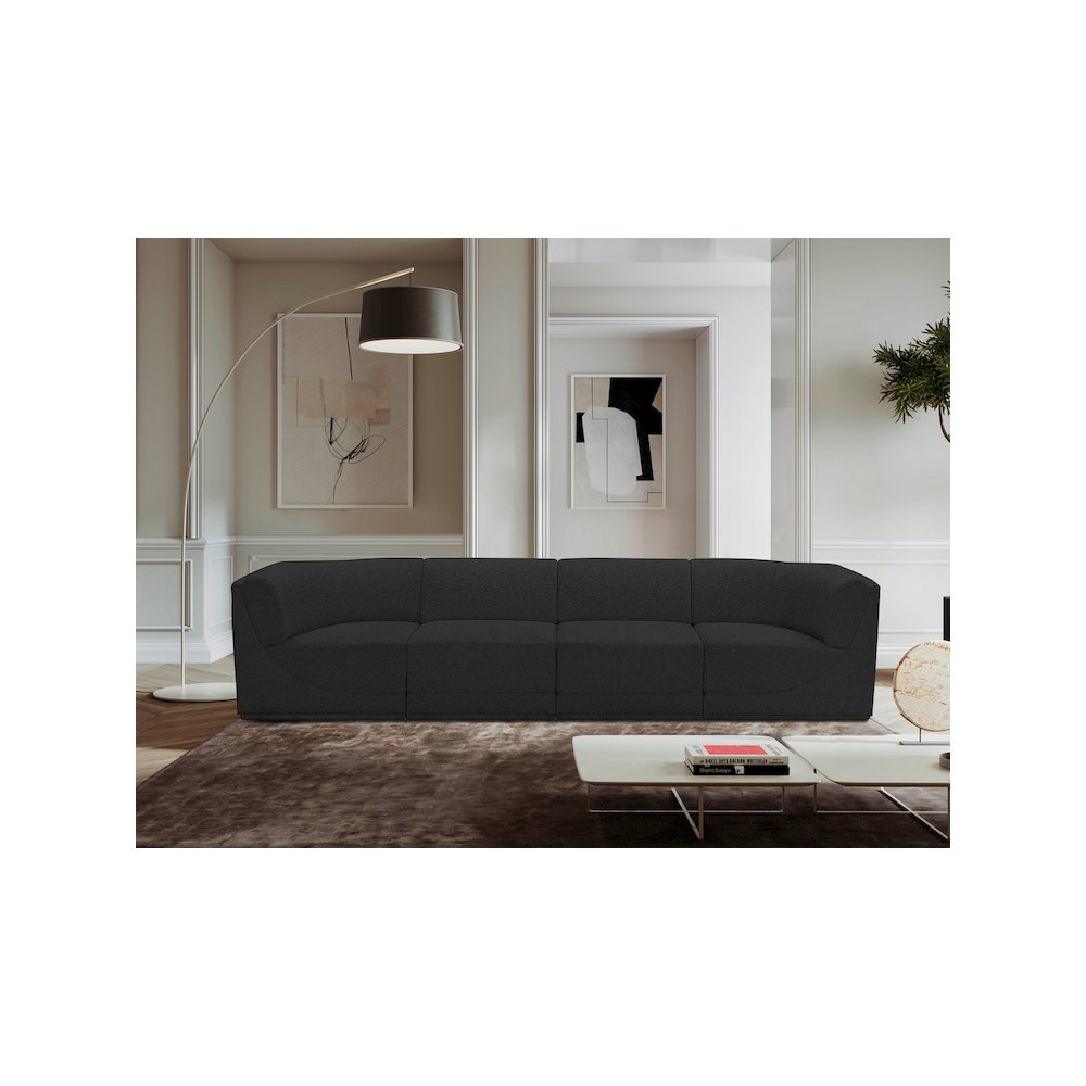Ollie Black Boucle Fabric Modular Sofa