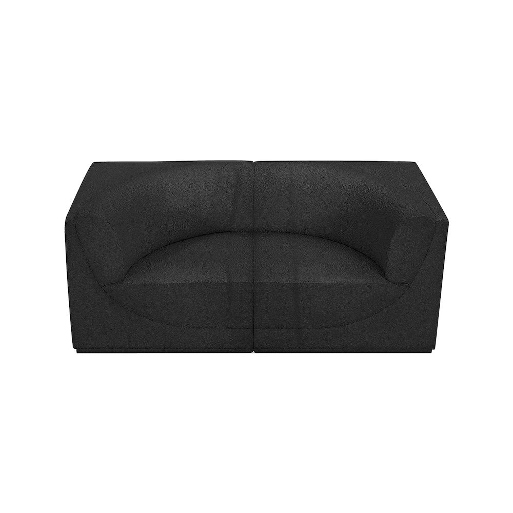 Ollie Black Boucle Fabric Modular Sofa