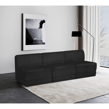 Ollie Black Boucle Fabric Modular Sofa