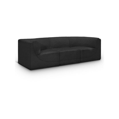 Ollie Black Boucle Fabric Modular Sofa
