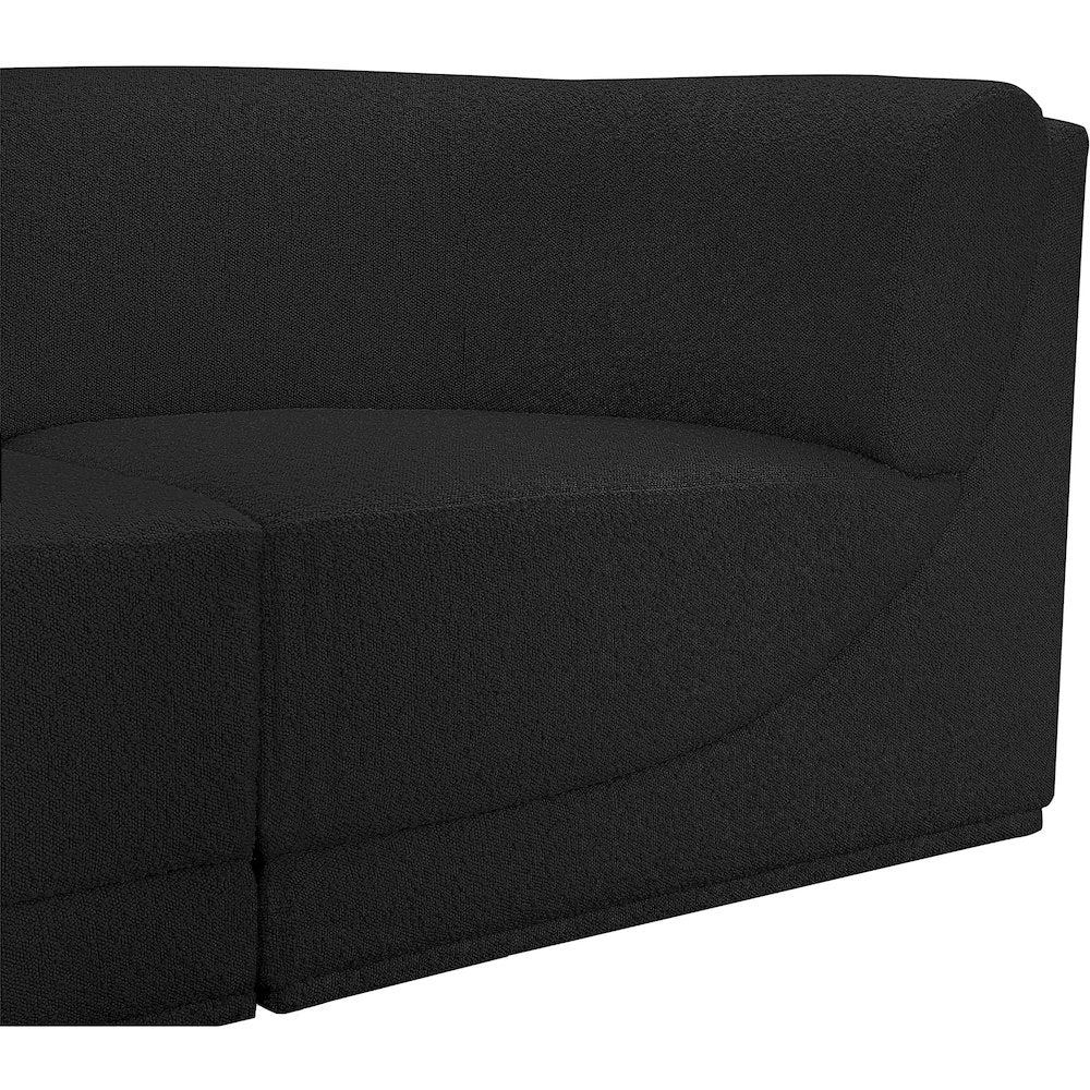 Ollie Black Boucle Fabric Modular Sofa
