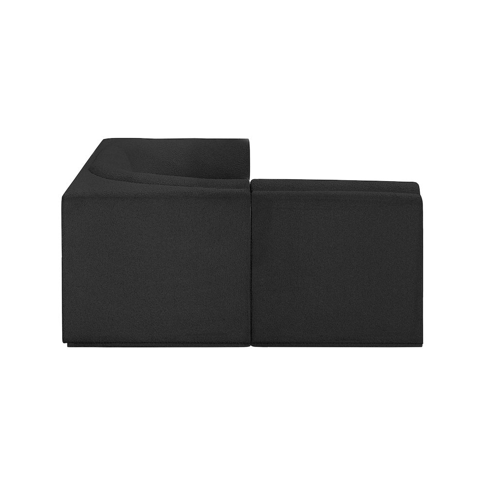 Ollie Black Boucle Fabric Modular Sectional