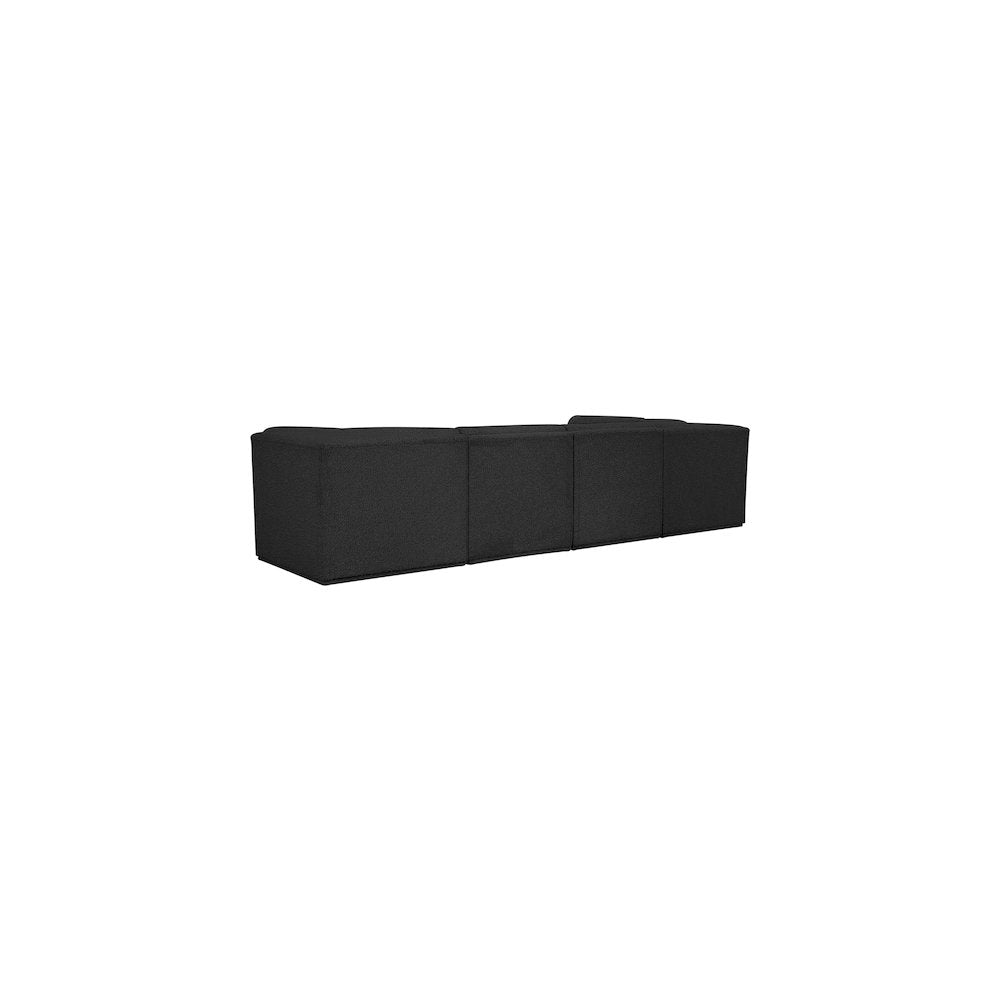 Ollie Black Boucle Fabric Modular Sectional