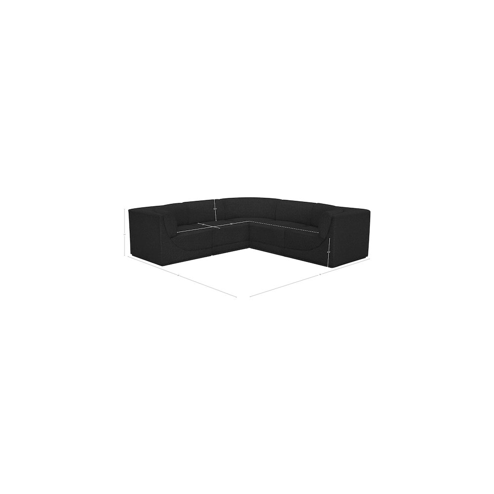 Ollie Black Boucle Fabric Modular Sectional